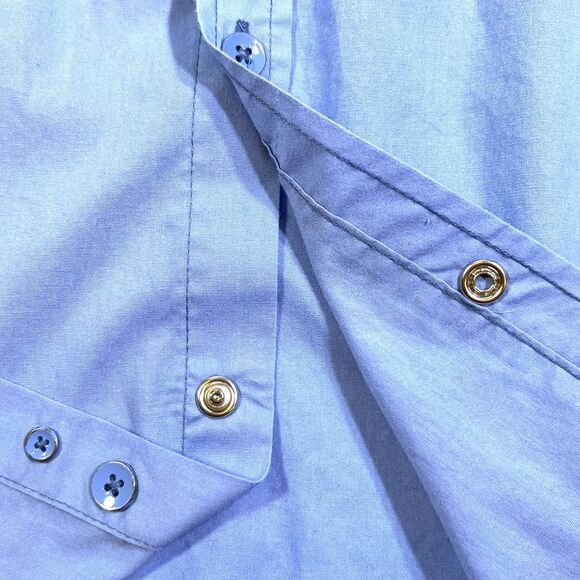 Drill Blue Roll Tab Sleeve Button-Up Shirt XL - Picture 6 of 9